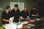 Merijn Vogel, Erik Verbruggen, Michel Anders and Brad Knowles doing some `paperwork'. 