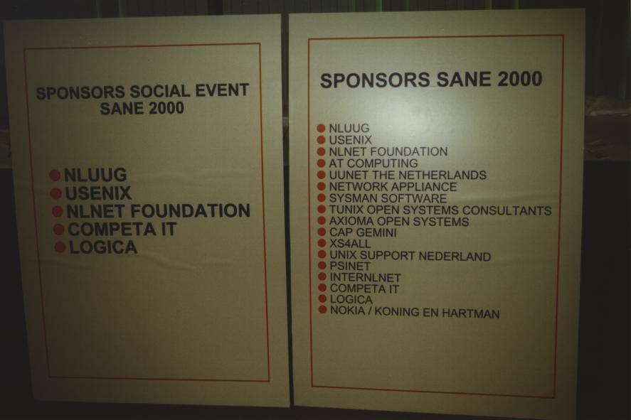 THE SANE 2000 sponsors 